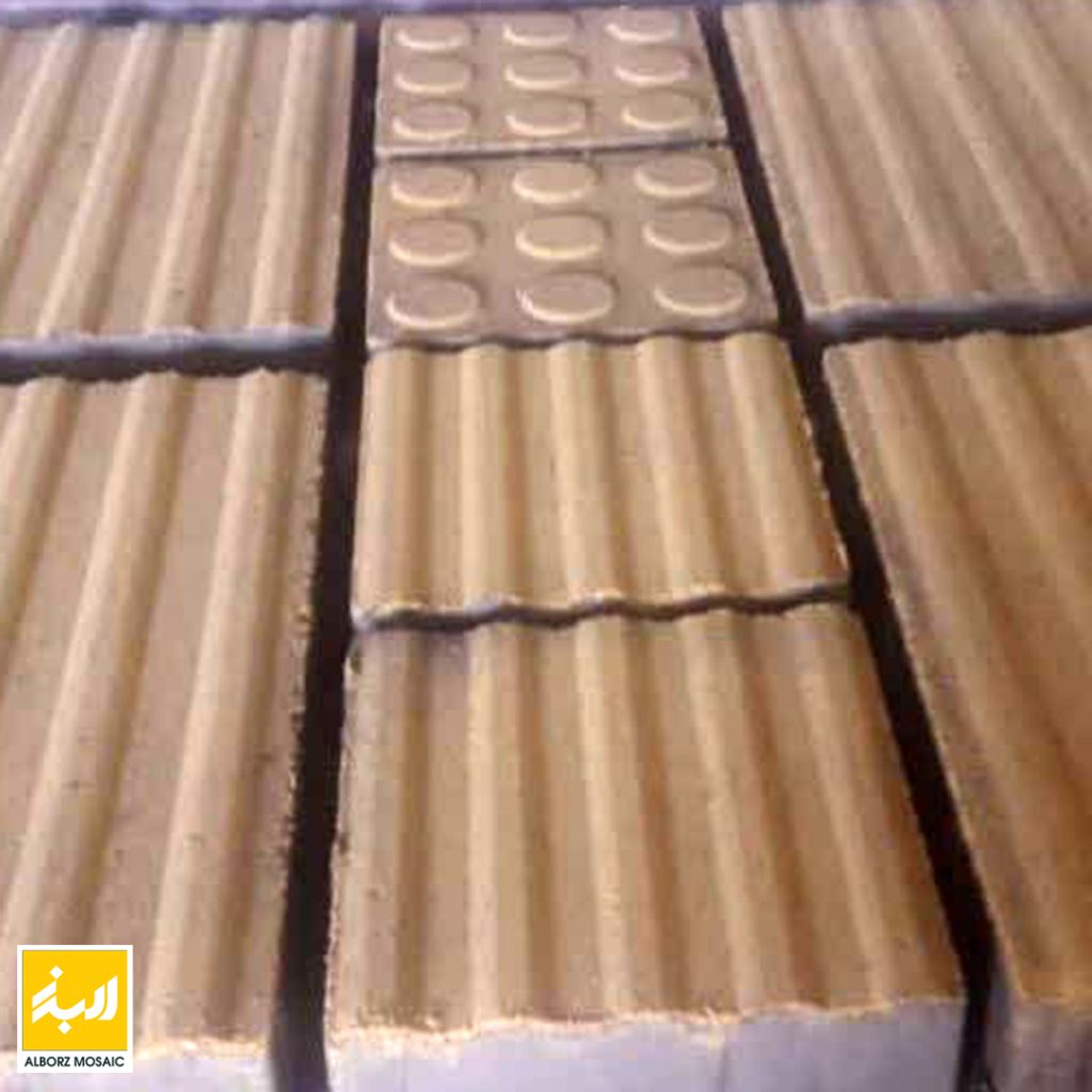 کفپوش بتنی پرسی زرد شیاردار 40/40/6