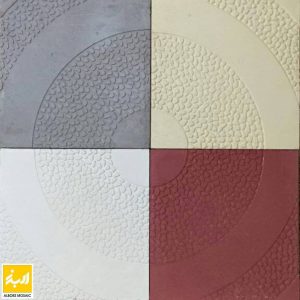بتن اکسپورز کف طرح دایره ای / موزاییک پلیمری طرح دایره ای رنگ طوسی ابعاد 40/40