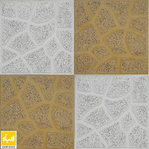 موزاییک پرسی طرح دار / طرح سنگفرش سنگ گرانیت سفید و زرد گرانیت