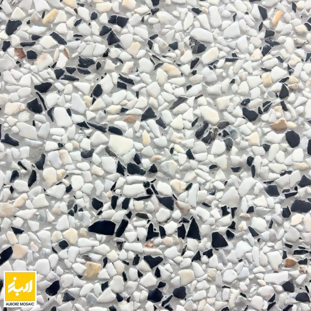 واش بتن آنتیک سنگ سفید مشکی گرانیت 30/60