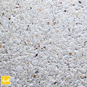 واش بتن آنتیک طرح صدف سنگ سفید سیمان سفید 30/60 دانه بندی متوسط